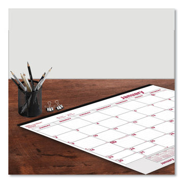 Brownline® Monthly Desk Pad Calendar, 22 X 17, White-burgundy Sheets, Black Binding, Clear Corners, 12-month (jan To Dec): 2022 freeshipping - TVN Wholesale